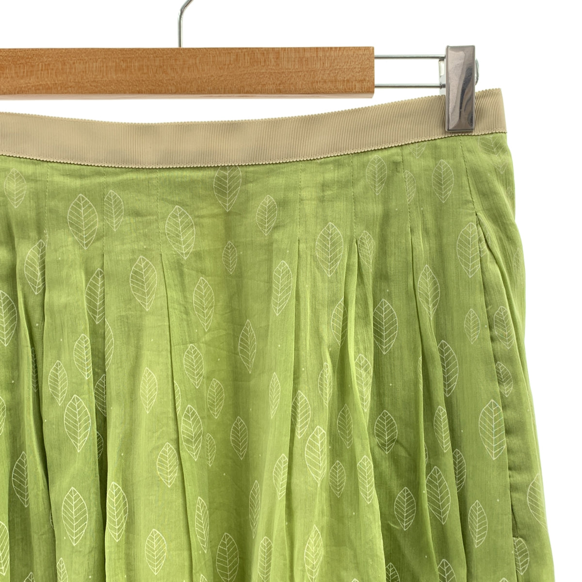 MARGARET HOWELL / マーガレットハウエル | コットン シルク 総柄 リーフ スカート | 3 | レディース