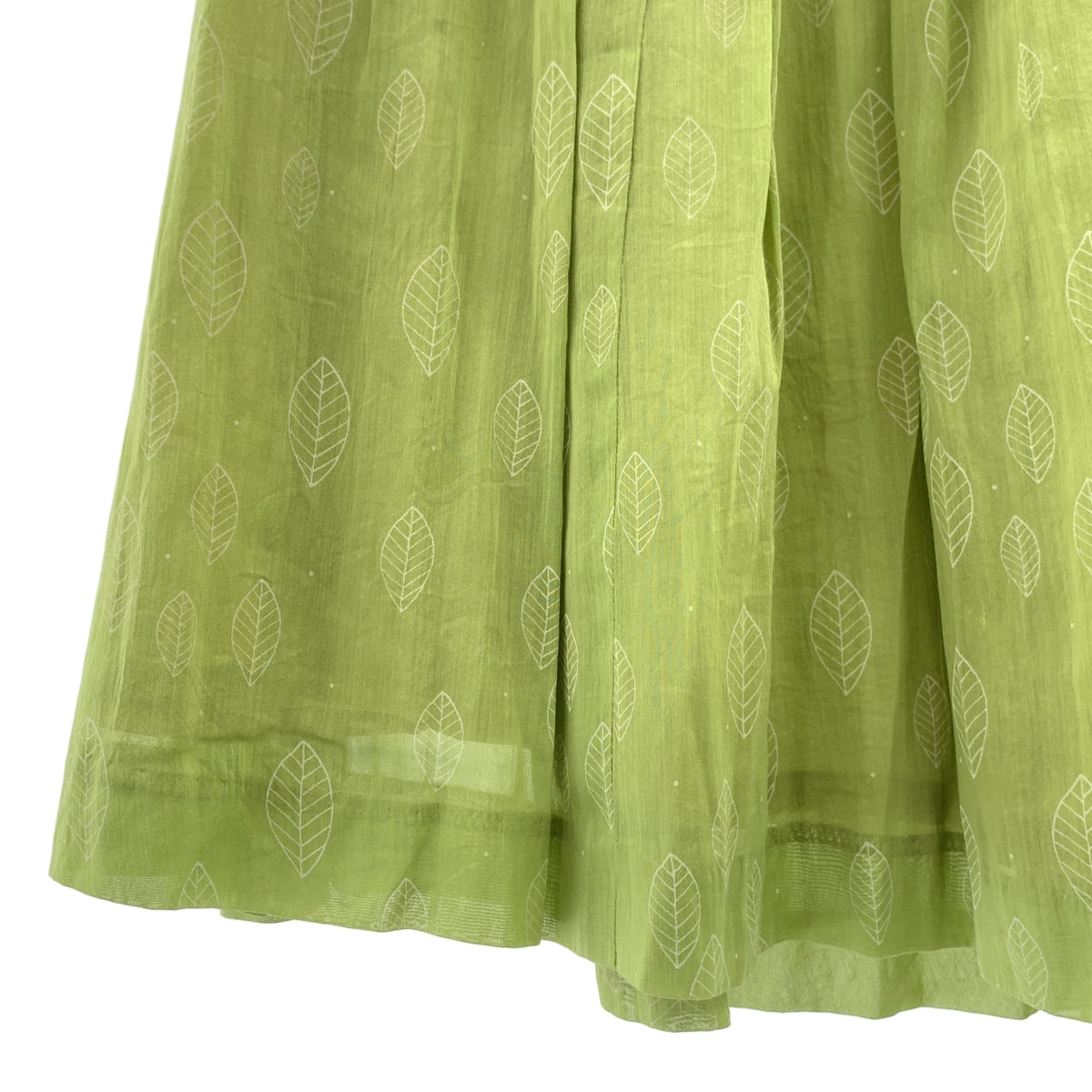 MARGARET HOWELL / マーガレットハウエル | コットン シルク 総柄 リーフ スカート | 3 | レディース