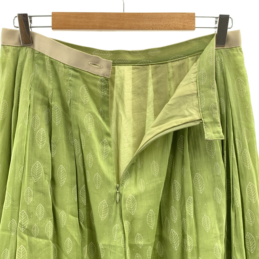 MARGARET HOWELL / マーガレットハウエル | コットン シルク 総柄 リーフ スカート | 3 | レディース