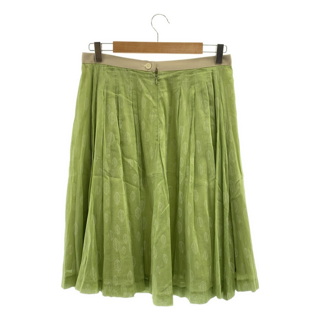 MARGARET HOWELL / マーガレットハウエル | コットン シルク 総柄 リーフ スカート | 3 | レディース