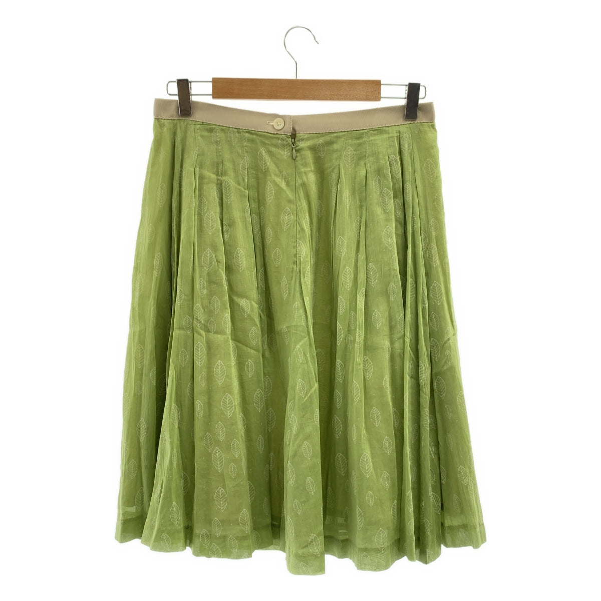 MARGARET HOWELL / マーガレットハウエル | コットン シルク 総柄 リーフ スカート | 3 | レディース