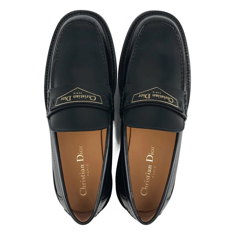 Christian Dior / クリスチャンディオール | Dior Boy / ディオール ボーイ レザー ロゴ ローファー 革靴 | 38 | レディース