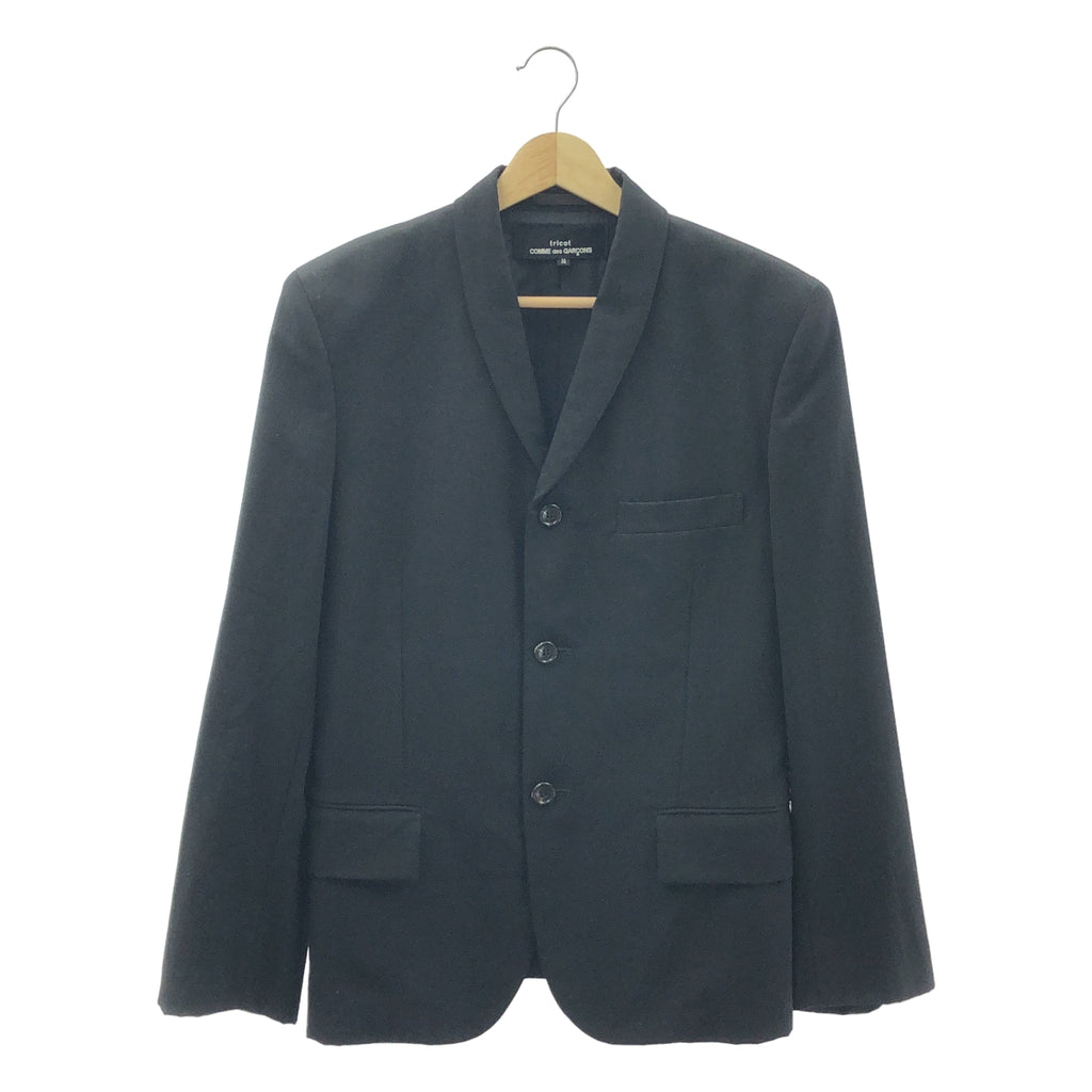 tricot COMME des GARCONS / トリココムデギャルソン | AD1991 | ヴィンテージ ウールギャバ ショールカラー 3B テーラードジャケット | M | ブラック | レディース