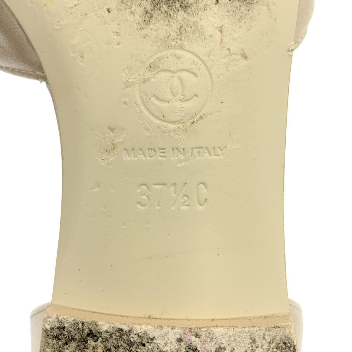 CHANEL | Coco Mark 緞面平底鞋 | 尺寸 37 1/2 | 女款
