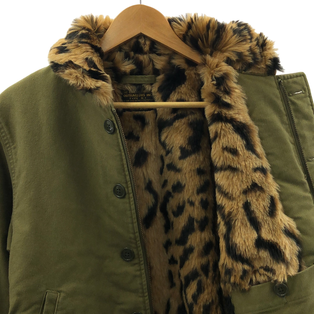 WACKO MARIA / 와코 마리아 | N-1 DECK JACKET 레오파드 보아 데크 재킷 | M | 남성