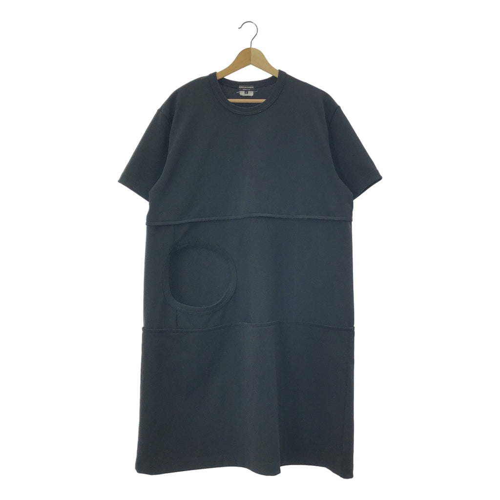 COMME des GARÇONS HOMME PLUS | 2020 春夏 |聚酯不對稱鏤空長 T 卹 | SHOPBOP L 號 |黑色|男士