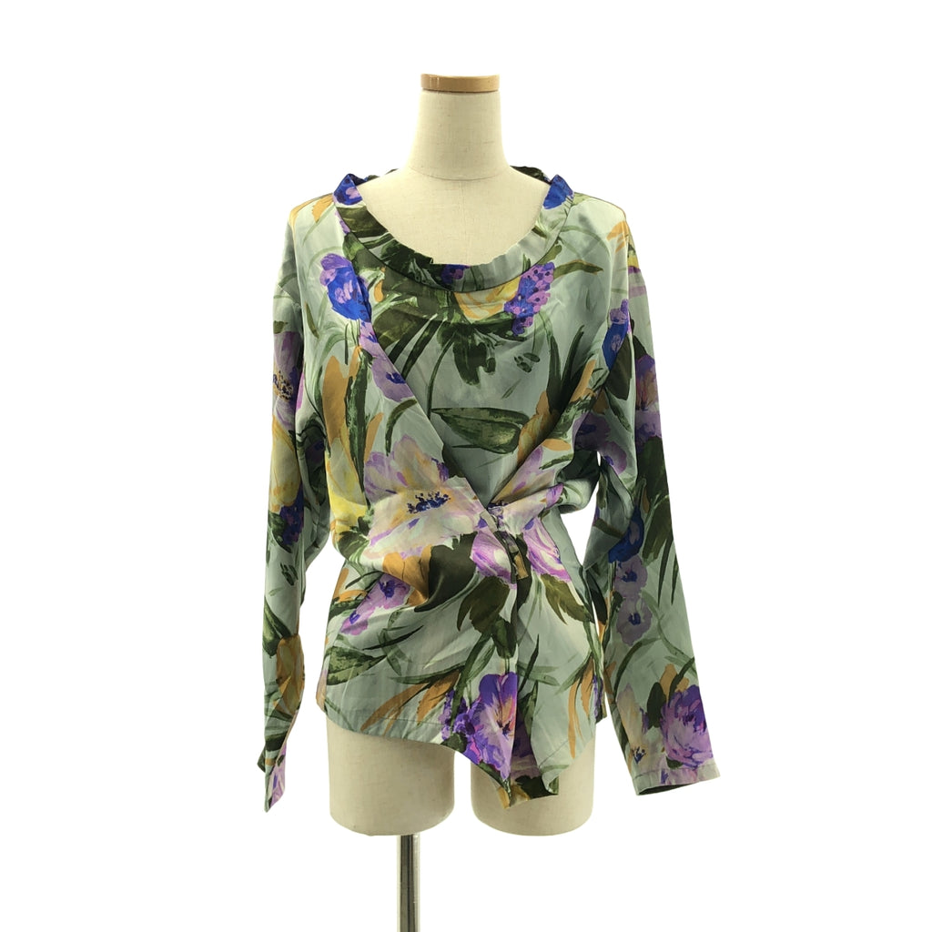 DRIES VAN NOTEN / 드리스 반 노튼 | 2010AW | 실크 웨스트 버튼 플라워 풀오버 블라우스 셔츠 | 38 |