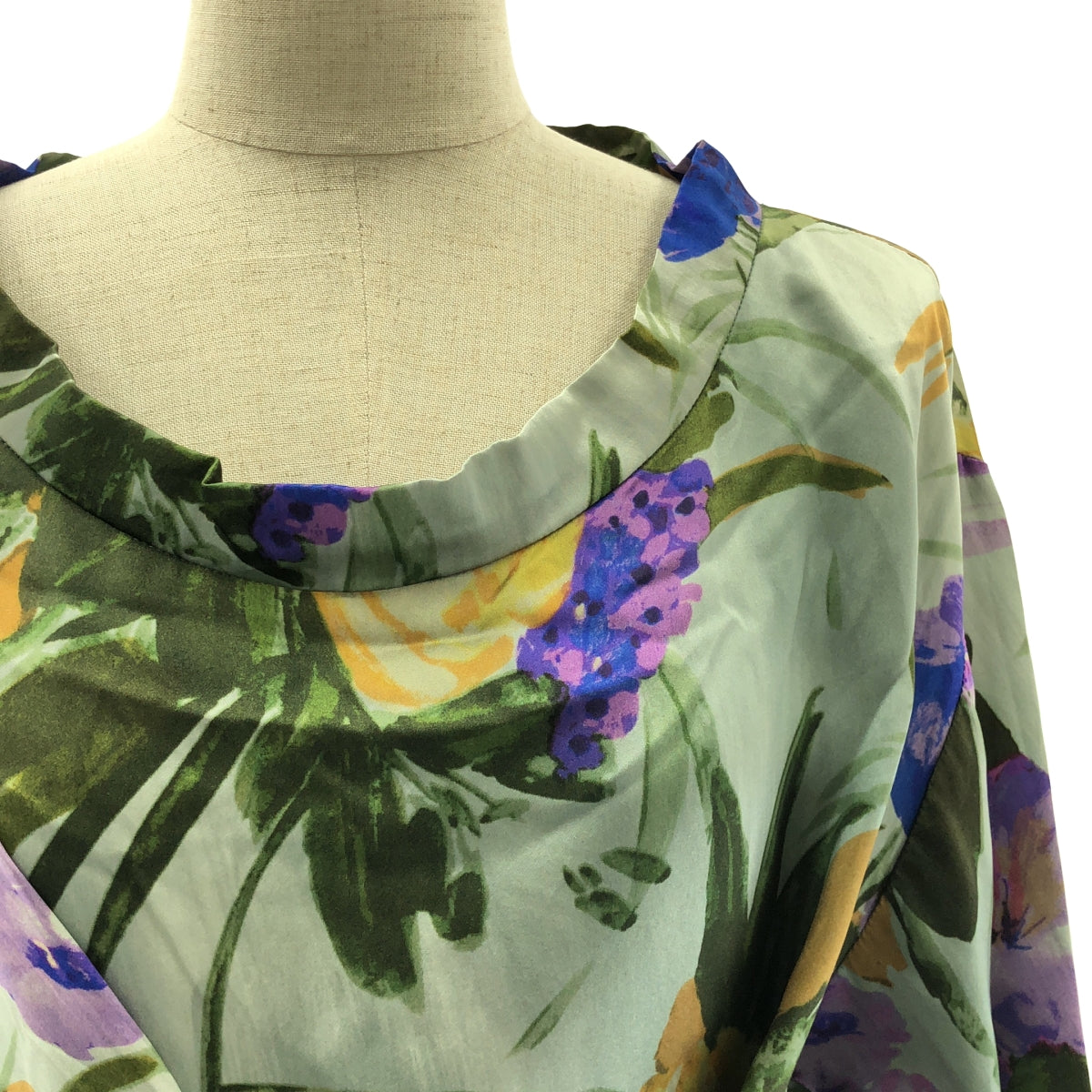 DRIES VAN NOTEN / 드리스 반 노튼 | 2010AW | 실크 웨스트 버튼 플라워 풀오버 블라우스 셔츠 | 38 |