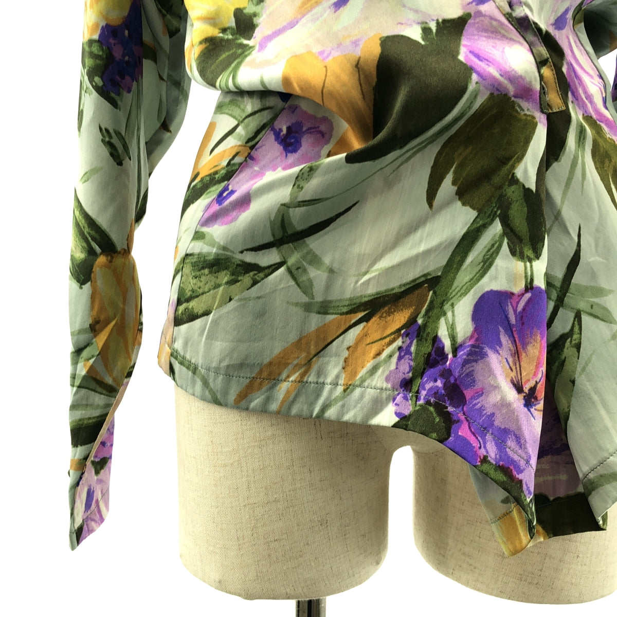 DRIES VAN NOTEN / 드리스 반 노튼 | 2010AW | 실크 웨스트 버튼 플라워 풀오버 블라우스 셔츠 | 38 |
