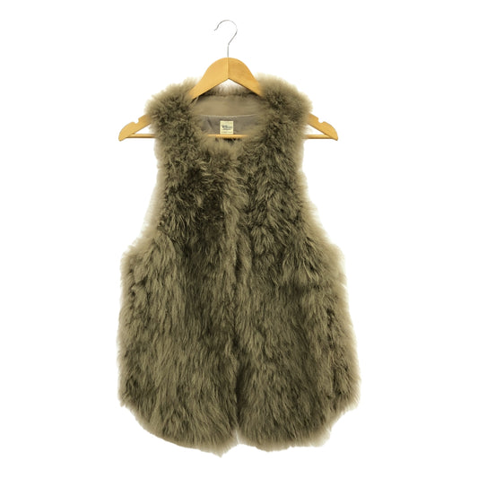 [Good Condition] Ron Herman | Goat fur leather switch hook-type over vest / Fully lined | XS | Brown | Women's