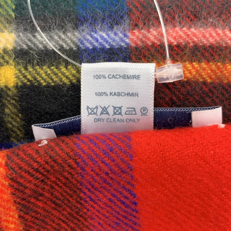 JOHNSTONS OF ELGIN / ジョンストンズオブエルガン | カシミヤ チェック フリンジ ロング ストール |