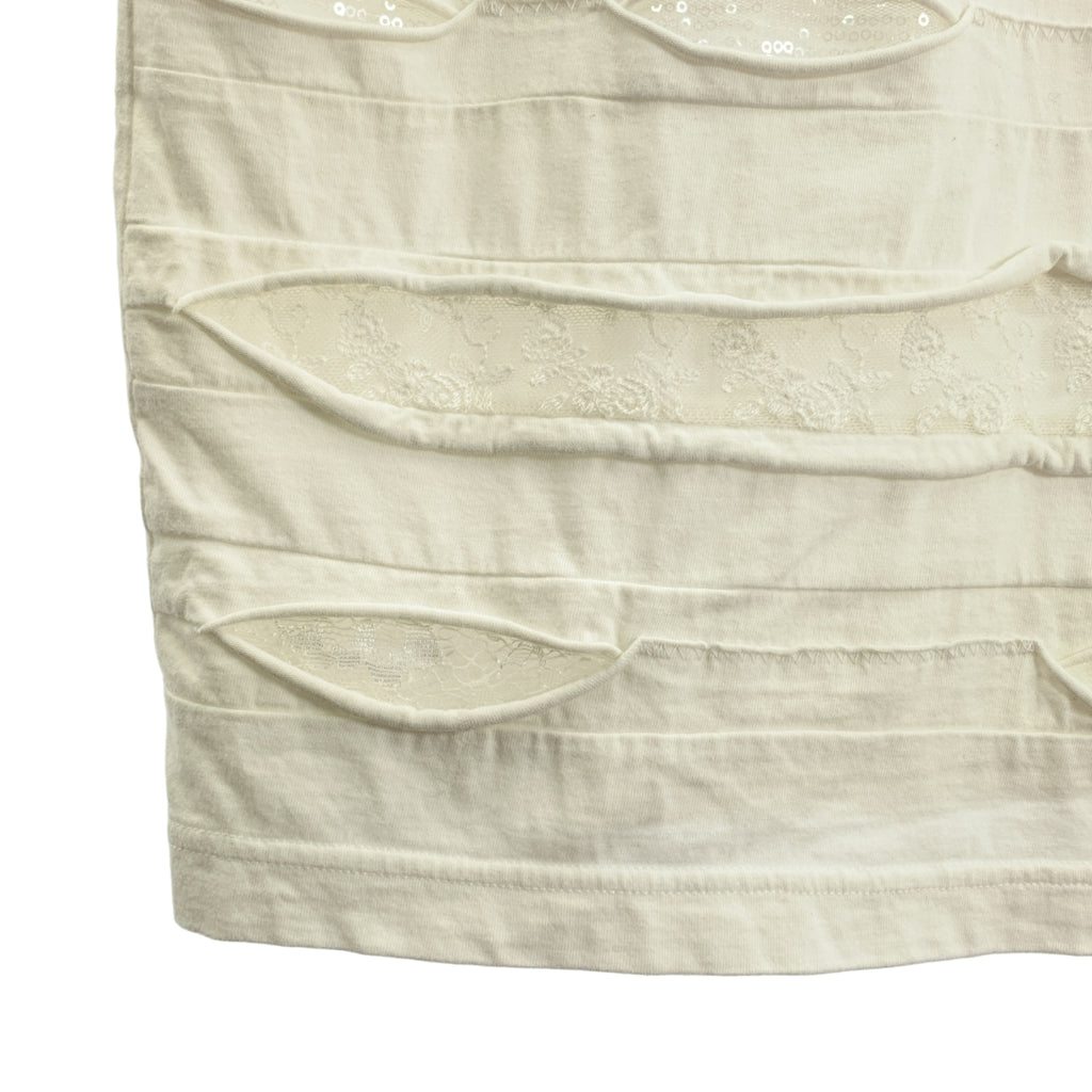 JUNYA WATANABE COMME des GARCONS / 준야와타나베 | 2019SS | 레이스 크루넥 티셔츠 컷소우 | S |