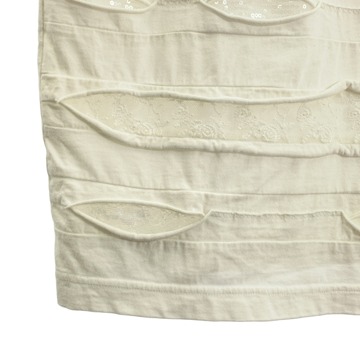 JUNYA WATANABE COMME des GARCONS / 준야와타나베 | 2019SS | 레이스 크루넥 티셔츠 컷소우 | S |