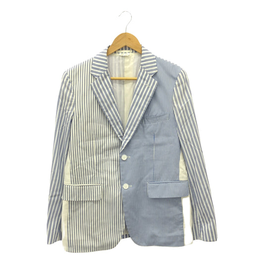 COMME des GARCONS HOMME DEUX | 2020SS | Cotton multi-stripe 2B tailored jacket | S | Blue / White | Men's