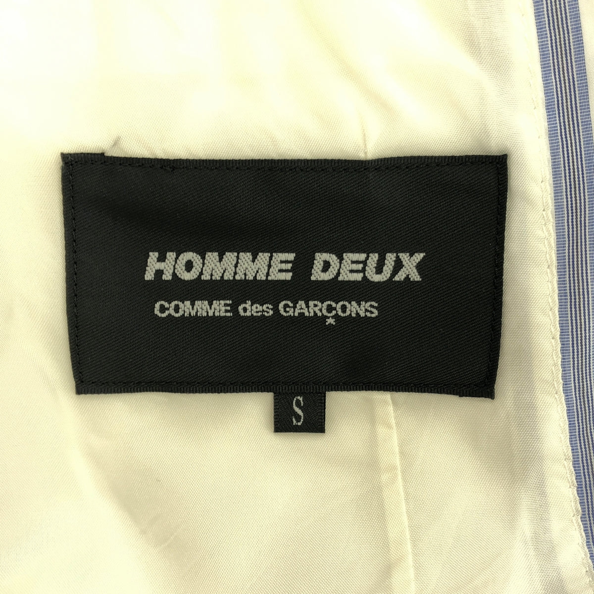 COMME des GARCONS HOMME DEUX / 콤데 갤슨 옴두 | 2020SS | 코튼 멀티 스트라이프 전환 2B 테일러드 재킷 | S | 블루 / 화이트 | 남성