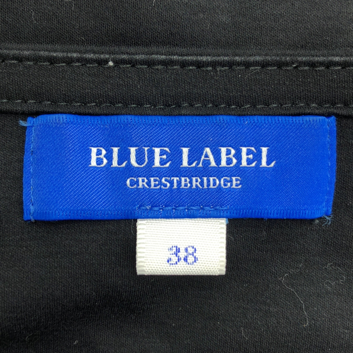 BLUE LABEL CRESTBRIDGE / ブルーレーベル・クレストブリッジ | チュールレイヤード チェック袖 半袖 カットソー | 38 | ブラック | レディース