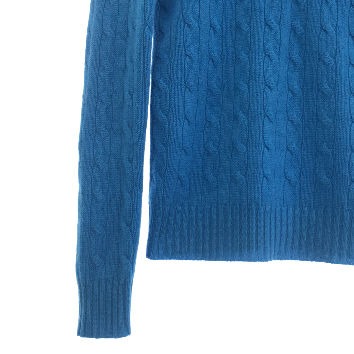 Vincent et Mireille | Crew neck cashmere cable knit | M | Blue | Women's