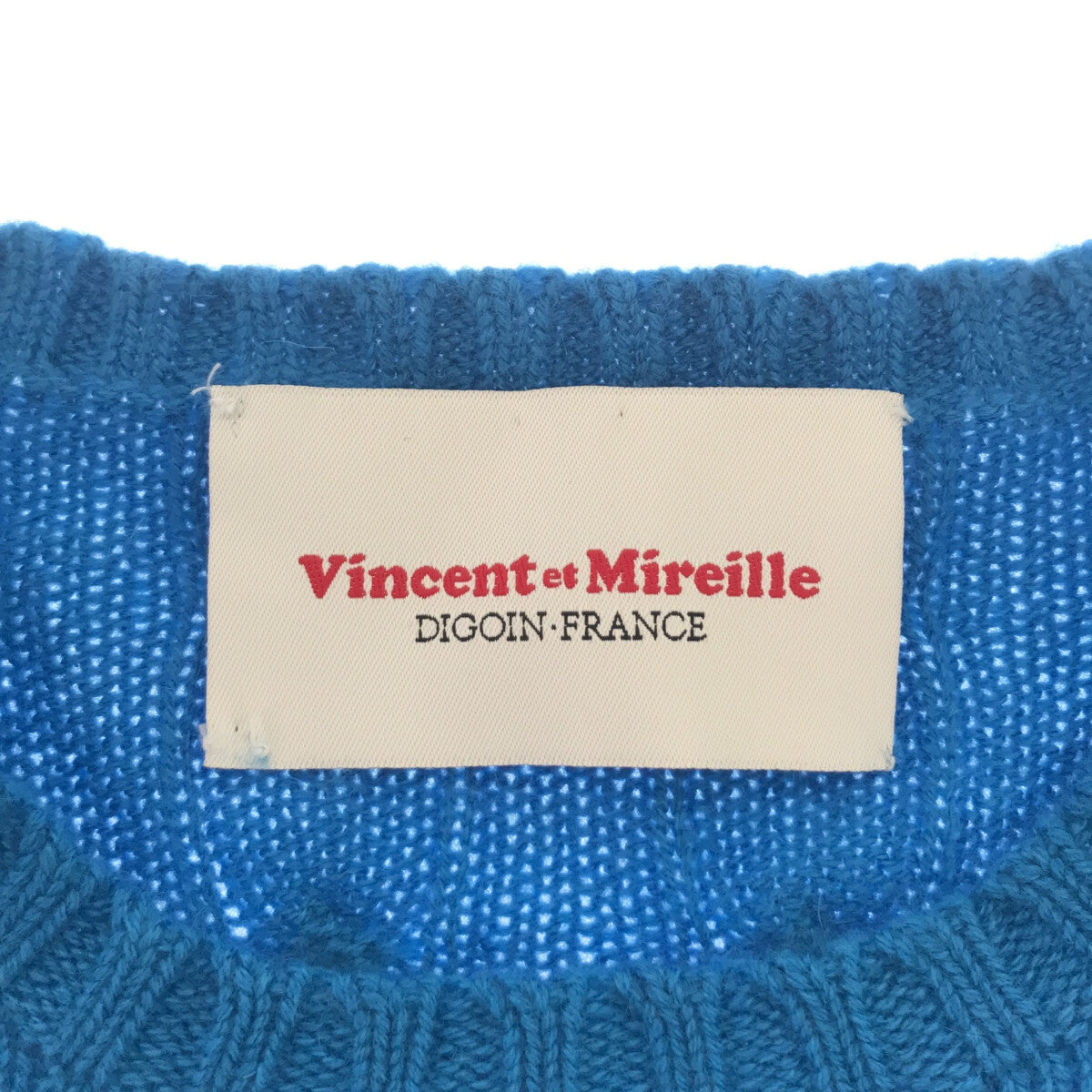 Vincent et Mireille | Crew neck cashmere cable knit | M | Blue | Women's