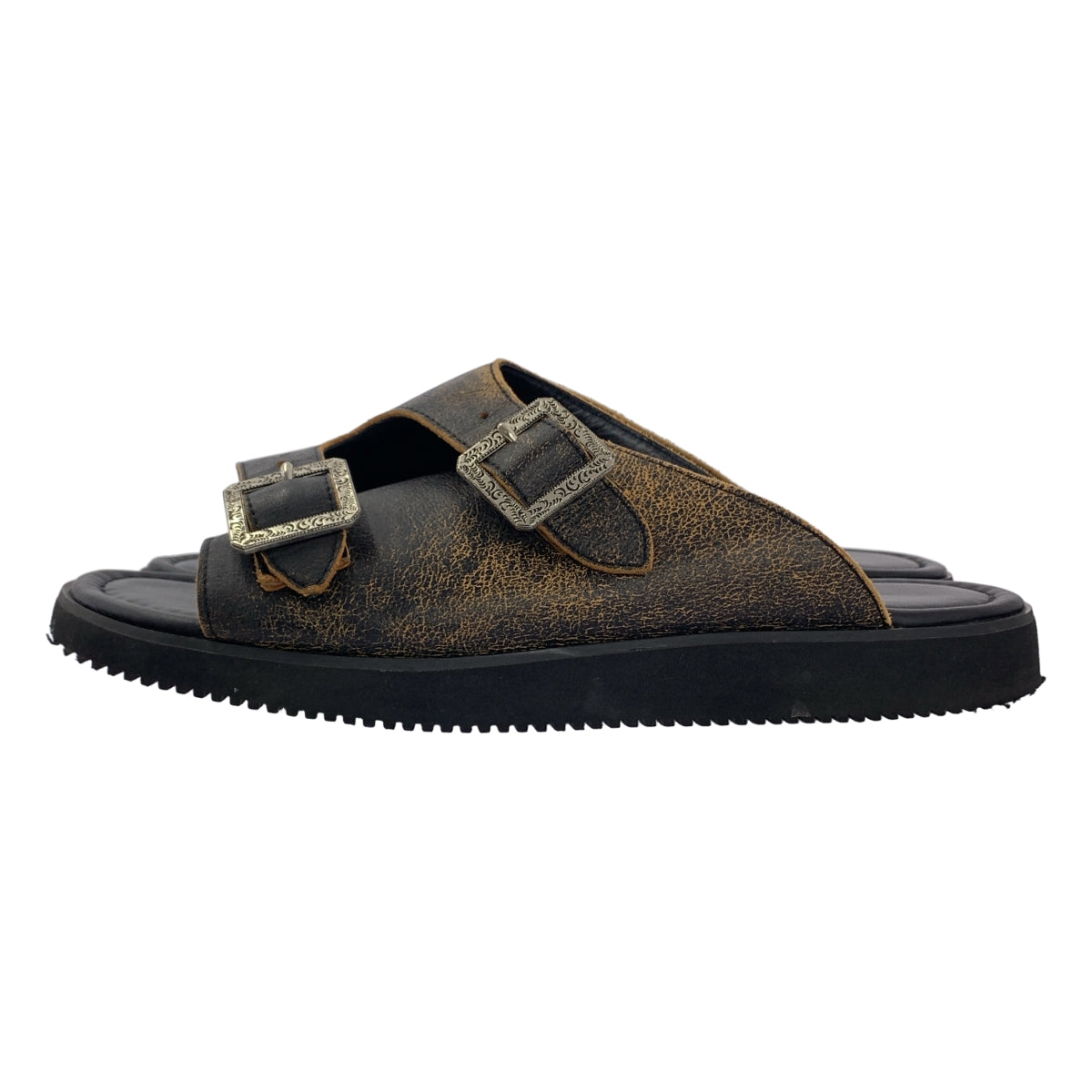 CHRISTIAN DADA / クリスチャンダダ | 2018SS | LEATHER SANDALS レザー サンダル | 28 | ブラック / シルバー | メンズ