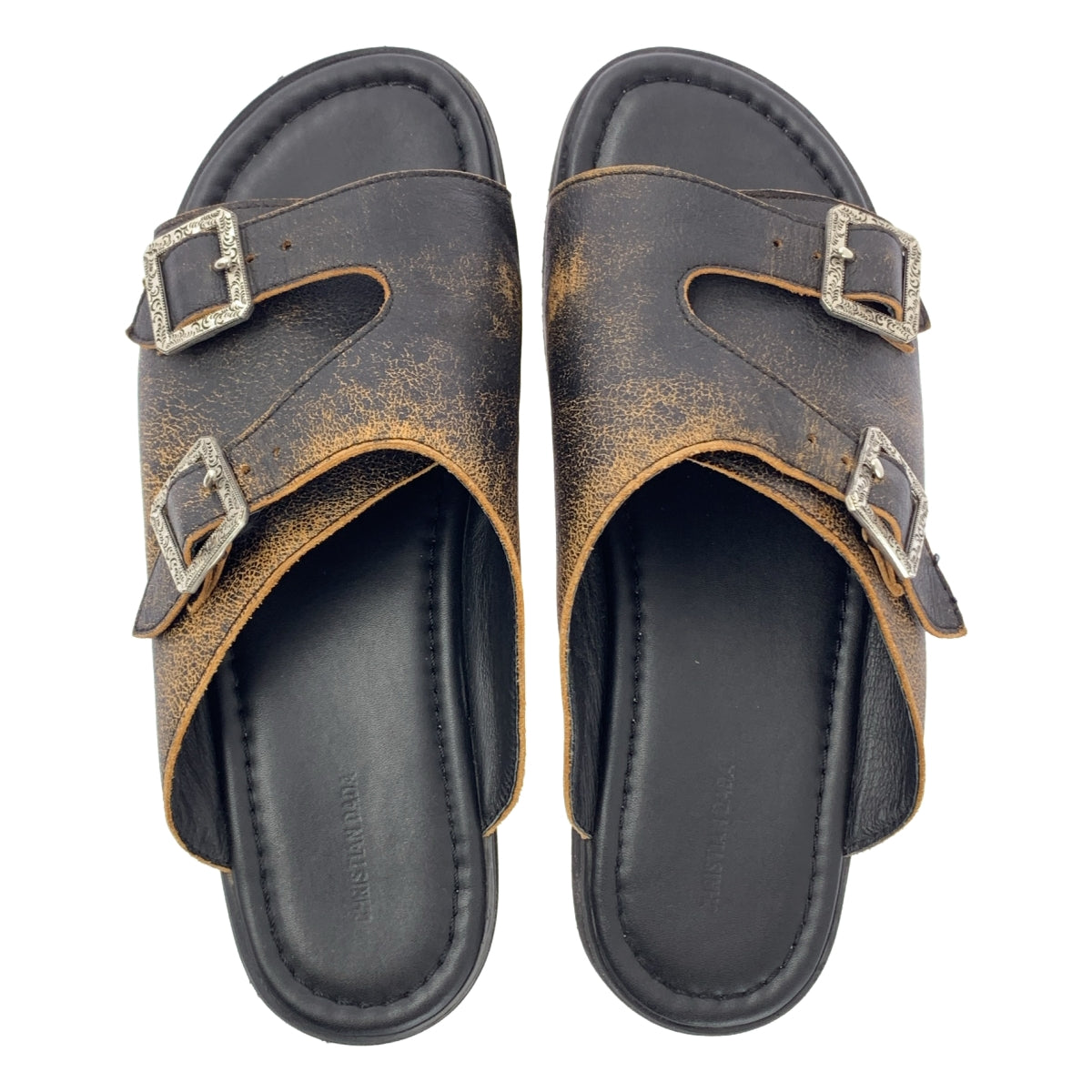 CHRISTIAN DADA / クリスチャンダダ | 2018SS | LEATHER SANDALS レザー サンダル | 28 | ブラック / シルバー | メンズ