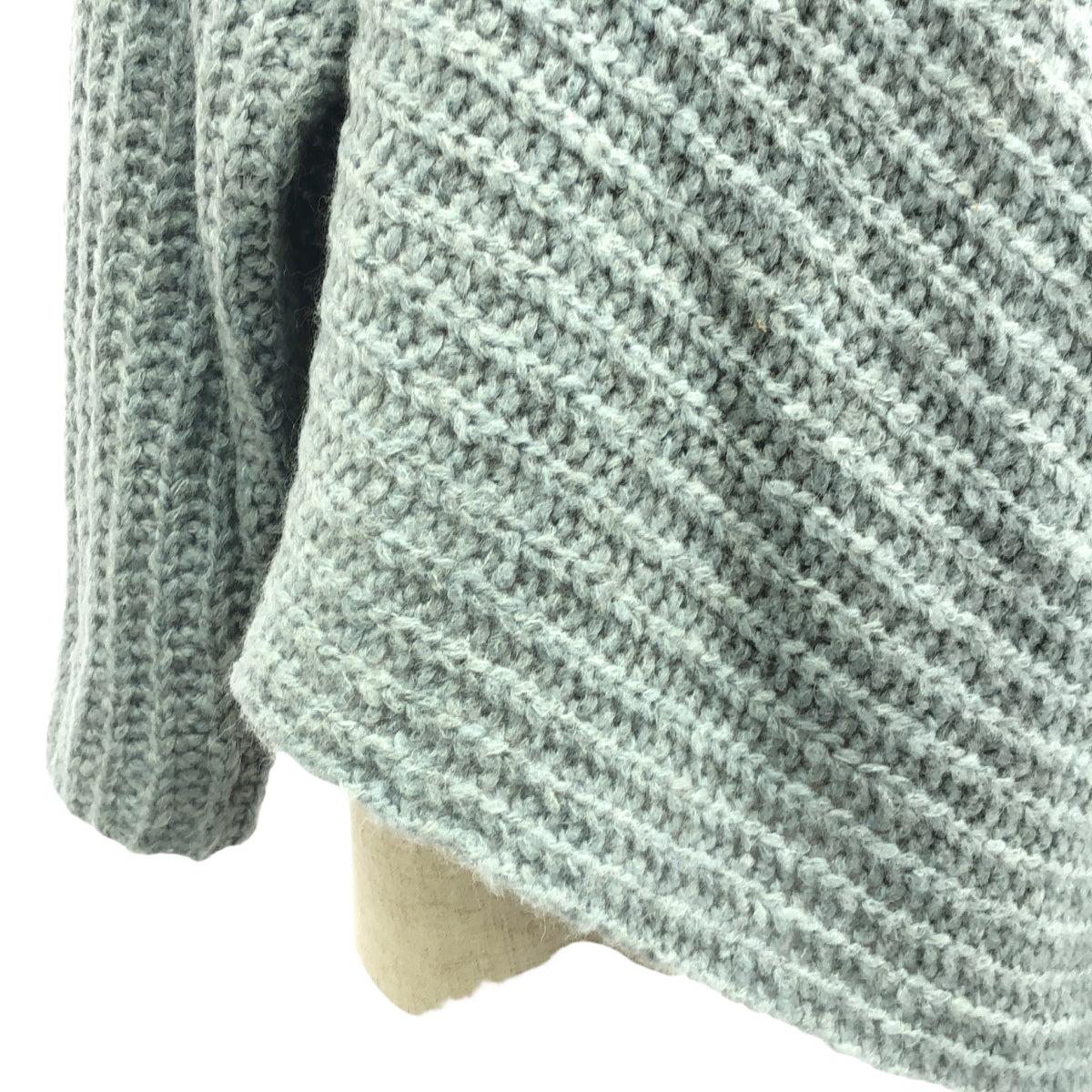 ADORE / 아도어 | 알파카 혼합 오픈 어깨 짧은 니트 | 38 | 블루 | 여성