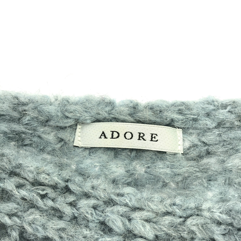 ADORE / アドーア | アルパカ混 オープンショルダー ショート ニット | 38 | ブルー | レディース