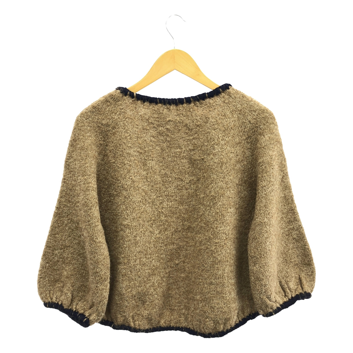 mina perhonen / mina perhonen | honeme alpaca knit cardigan | 36 | beige/navy | women's