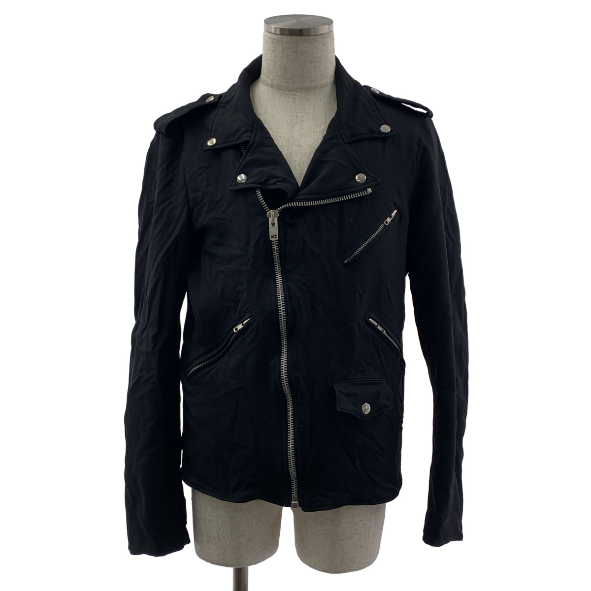 BLACK COMME des GARCONS / ブラックコムデギャルソン | 2013SS | ポリエステル 製品加工 ライダース ジャケット ブルゾン / 総裏地 | XL | メンズ