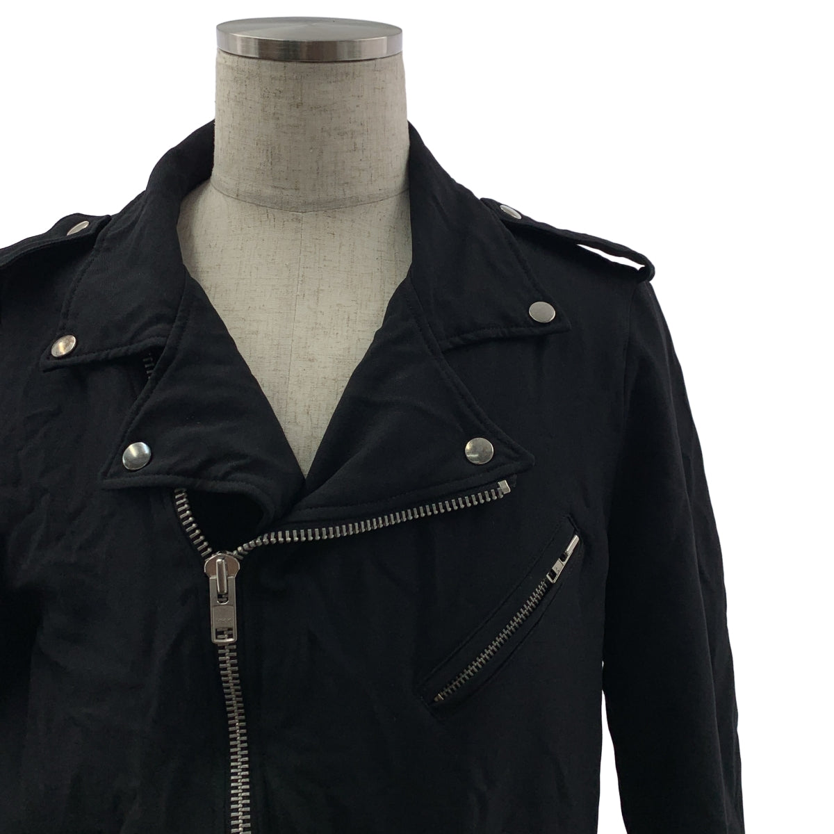 BLACK COMME des GARCONS / ブラックコムデギャルソン | 2013SS | ポリエステル 製品加工 ライダース ジャケット ブルゾン / 総裏地 | XL | メンズ