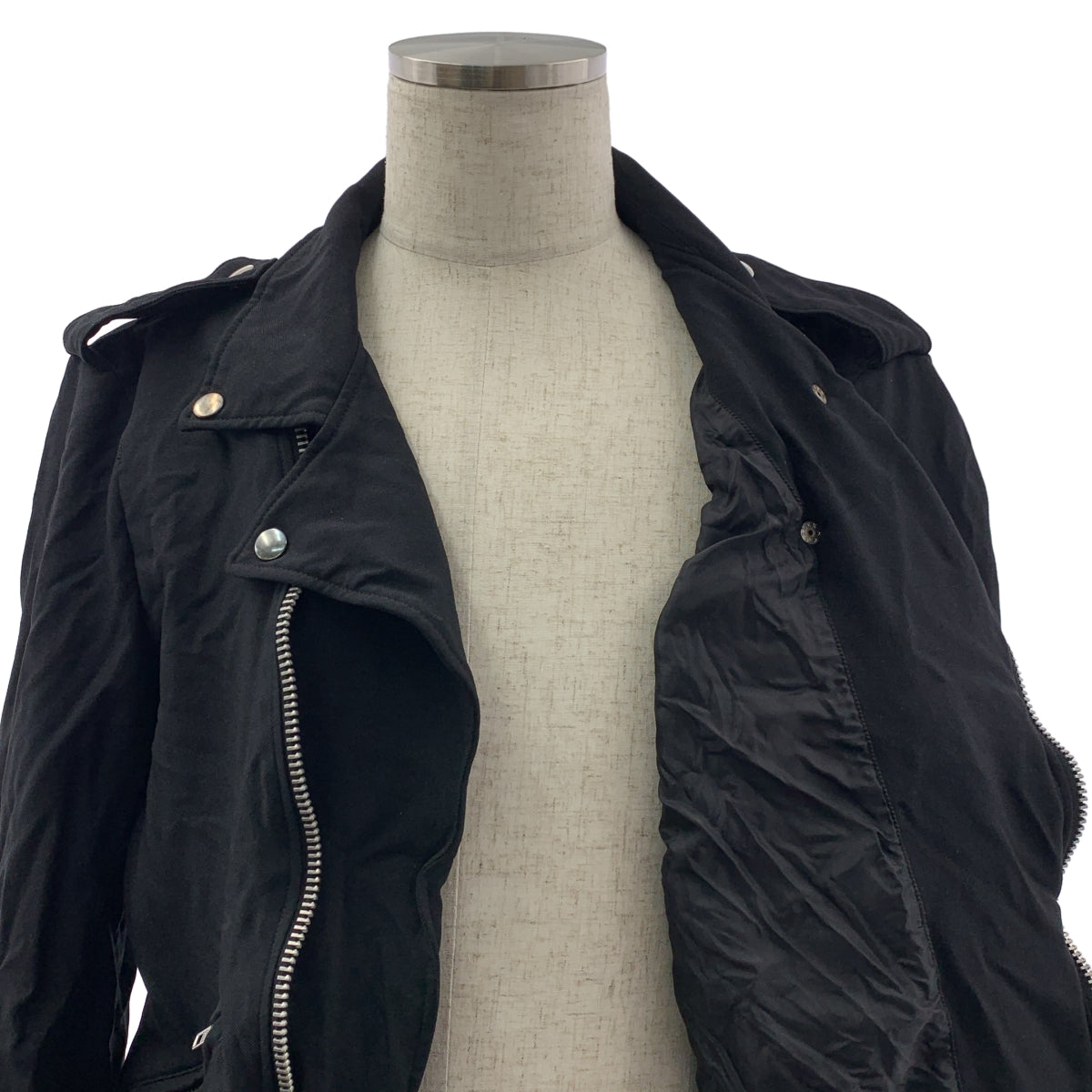 BLACK COMME des GARCONS / ブラックコムデギャルソン | 2013SS | ポリエステル 製品加工 ライダース ジャケット ブルゾン / 総裏地 | XL | メンズ