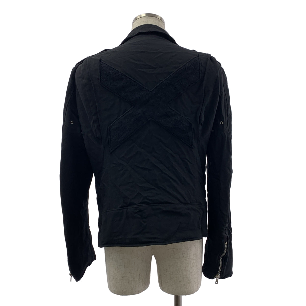 BLACK COMME des GARCONS / ブラックコムデギャルソン | 2013SS | ポリエステル 製品加工 ライダース ジャケット ブルゾン / 総裏地 | XL | メンズ