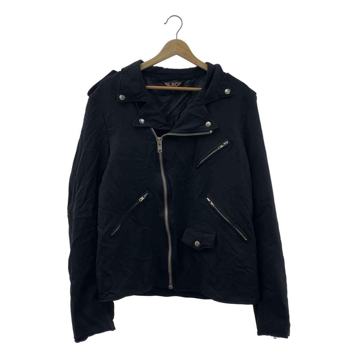 BLACK COMME des GARCONS / ブラックコムデギャルソン | 2013SS | ポリエステル 製品加工 ライダース ジャケット ブルゾン / 総裏地 | XL | メンズ