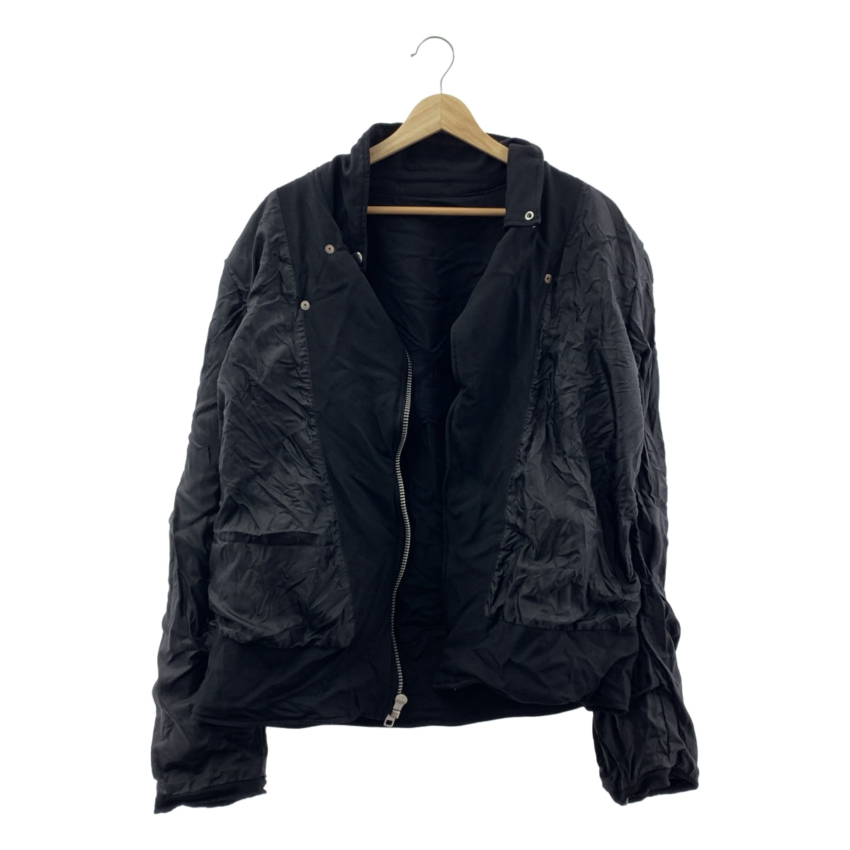 BLACK COMME des GARCONS / ブラックコムデギャルソン | 2013SS | ポリエステル 製品加工 ライダース ジャケット ブルゾン / 総裏地 | XL | メンズ
