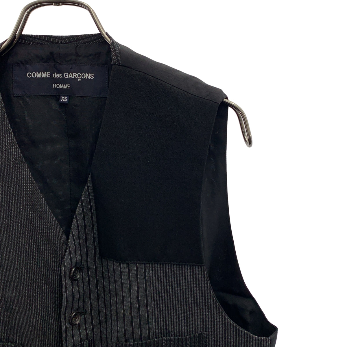 COMME des GARCONS HOMME / コムデギャルソンオム | 2010SS | ストライプ シンチバック ジレ ベスト / 総裏地 | XS | メンズ