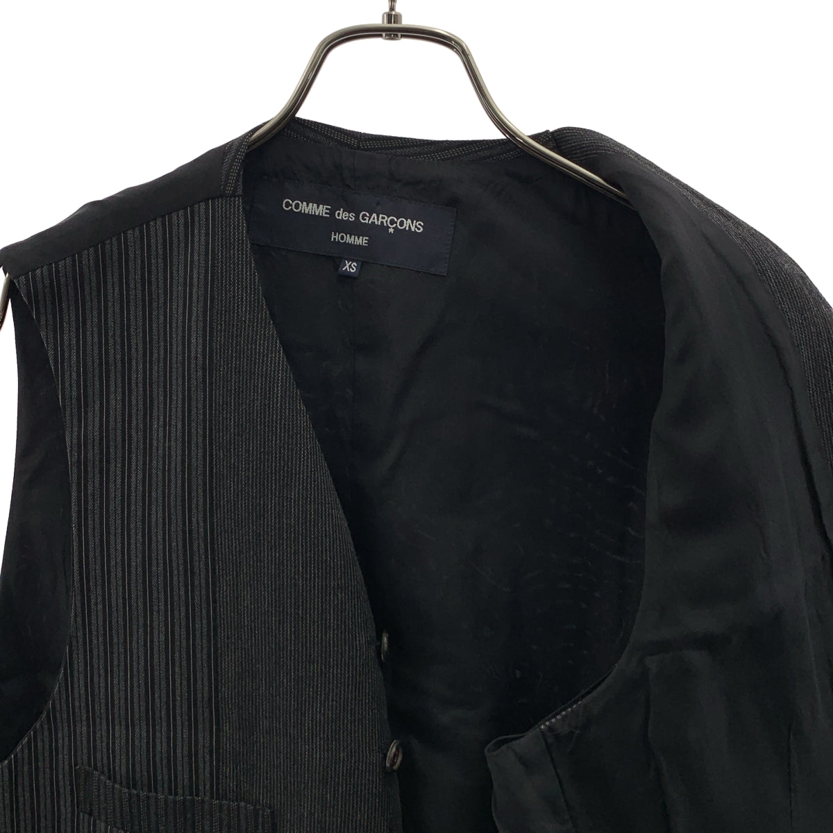 COMME des GARCONS HOMME / コムデギャルソンオム | 2010SS | ストライプ シンチバック ジレ ベスト / 総裏地 | XS | メンズ