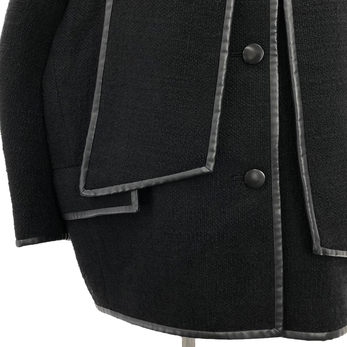 【美品】  IENA / イエナ | 2023AW | × TSUJI NAOKO  [n]ツイードリボンコート | 36 | ブラック | レディース