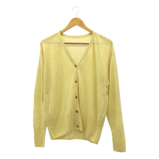 [Beautiful Condition] Spick and Span | High Gauge Linen V-Neck Cardigan | F | Yellow | Women's