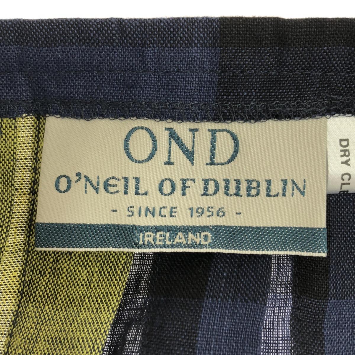 【미품】 O'NEIL OF DUBLIN / 오닐 오브 더블린 | 2023SS | 린넨 주름 랩 스커트 | US 8 | 네이비/옐로우 | 여성