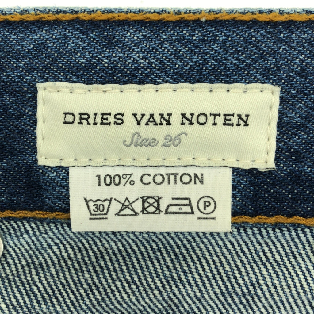 DRIES VAN NOTEN / ドリスヴァンノッテン | レザーパッチ デニム パンツ | 26 | レディース