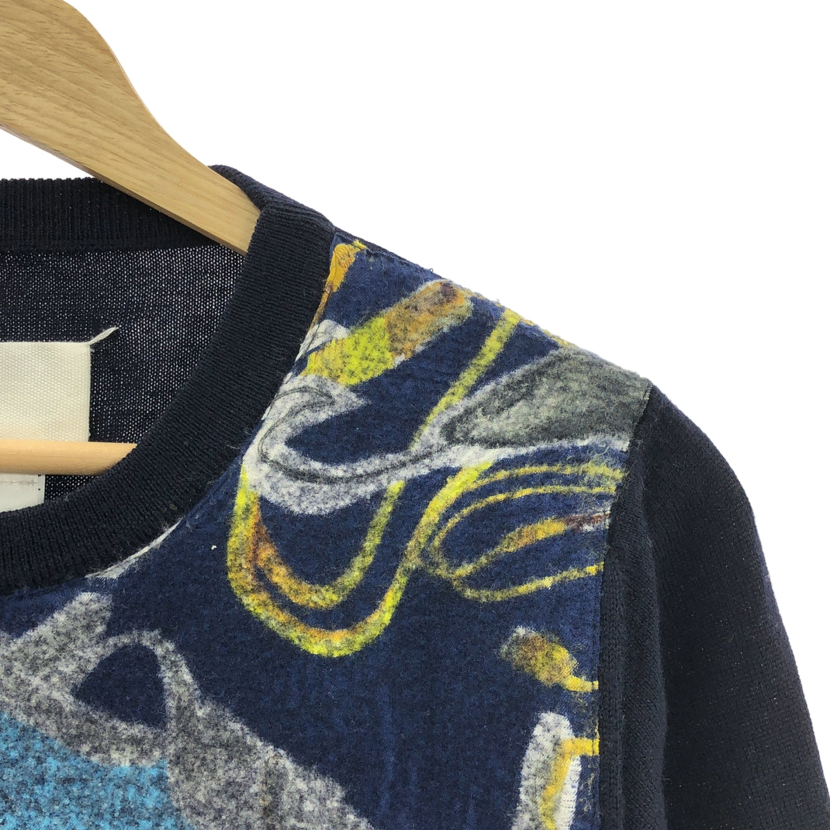 Maison Margiela / メゾンマルジェラ | 2020AW | 異素材切替 ウール プルオーバー ニット | M | レディース
