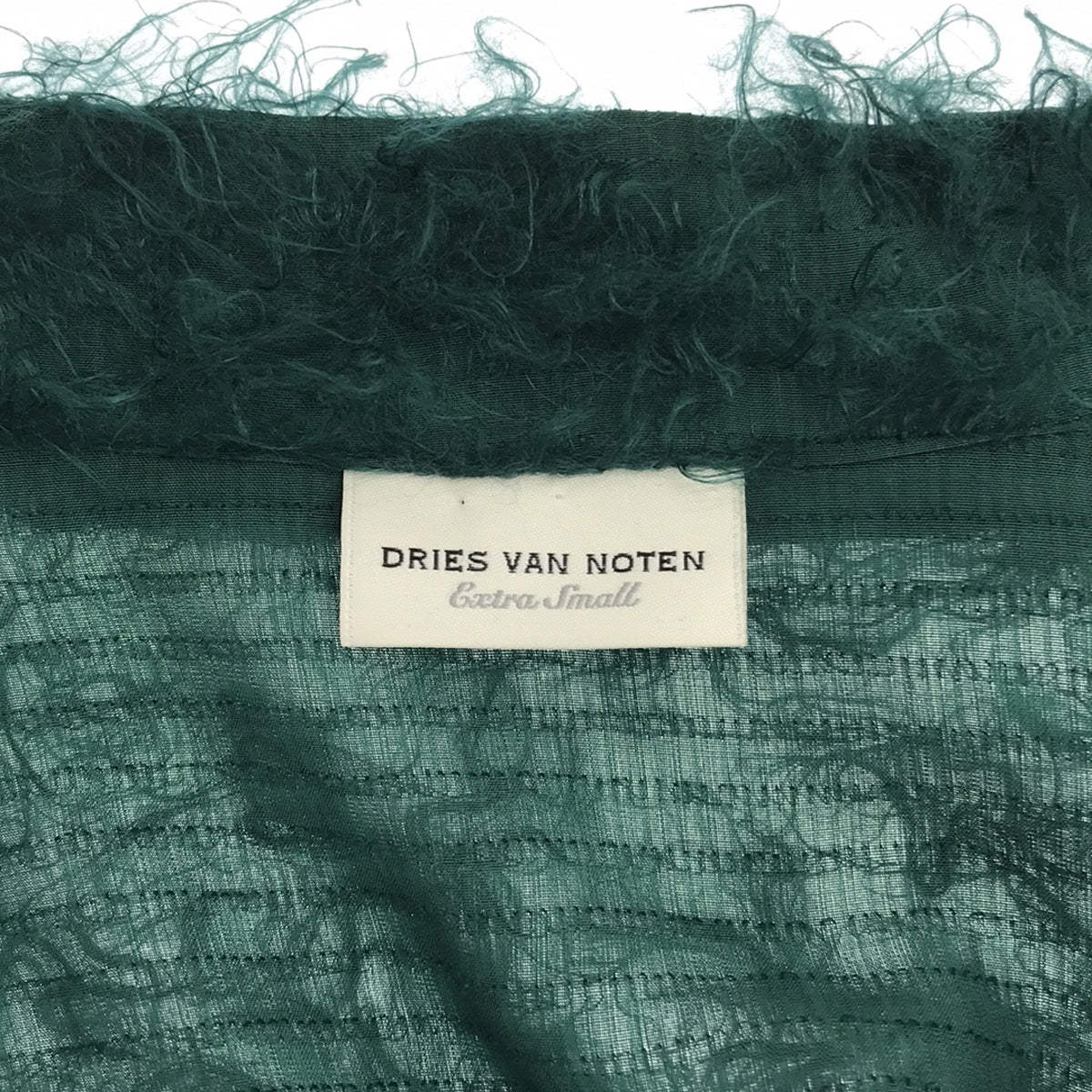 【美品】  DRIES VAN NOTEN / ドリスヴァンノッテン | 2022SS | シャギー カシュクール シャツ ジャケット | XS | グリーン | レディース