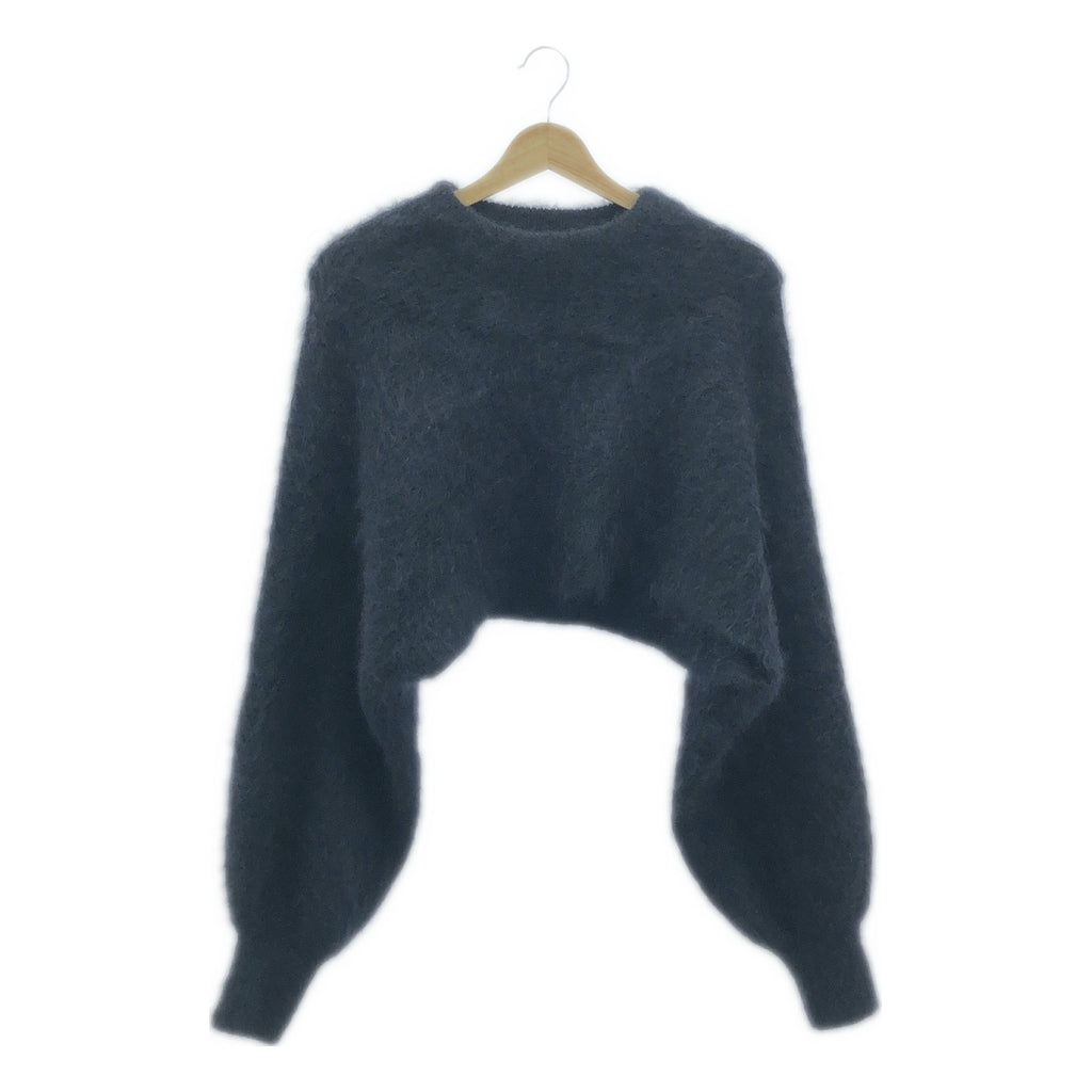 HYKE / ハイク | MOHAIR CROP TOP モヘアクロップドニット | 1 | ブラック | レディース