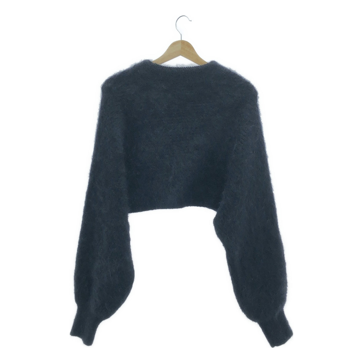 HYKE / 하이크 | MOHAIR CROP TOP 모헤어 크롭드 니트 | 1 | 블랙 | 여성