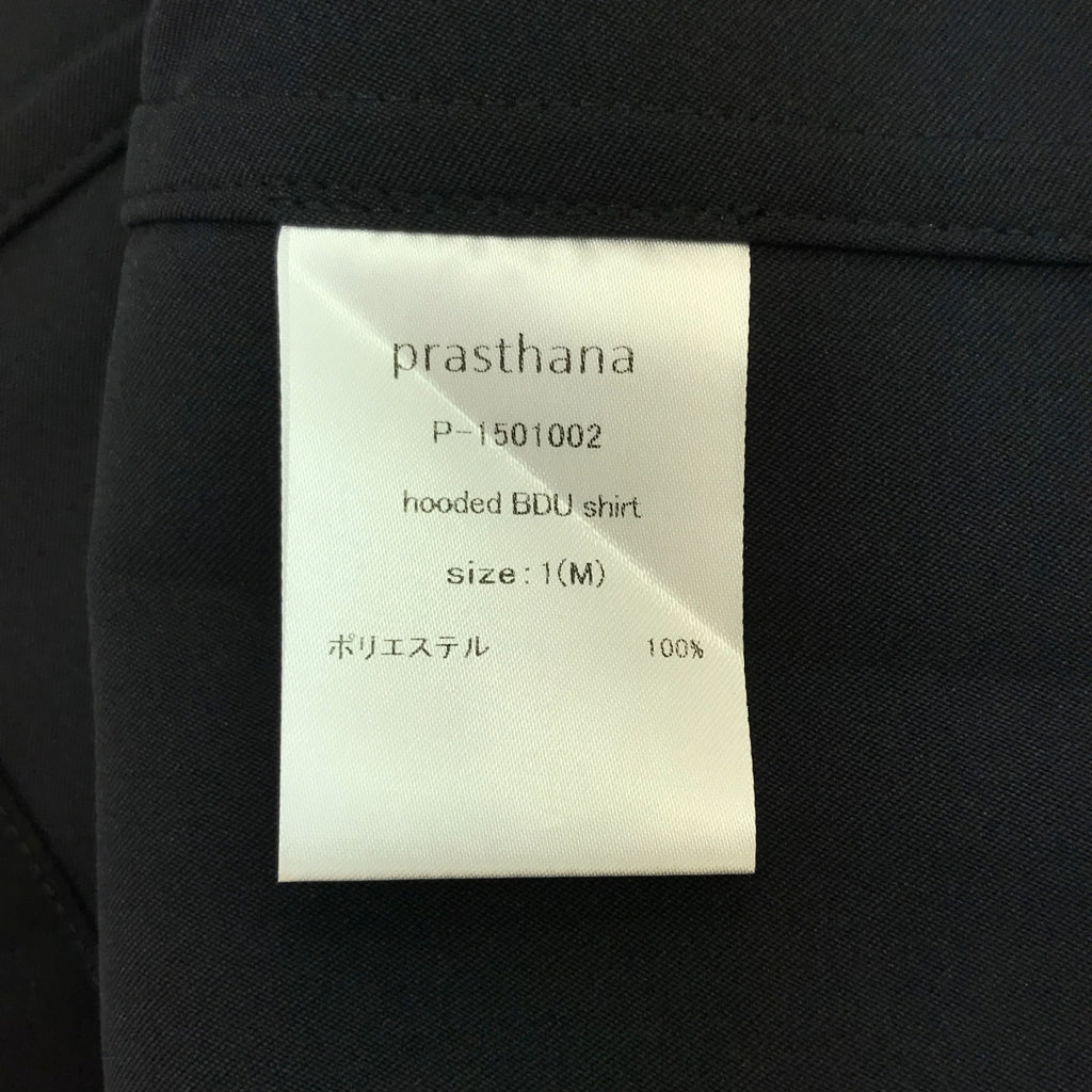 [新] prasthana / Prasthana |連帽 BDU 襯衫 | M |黑色 |男士
