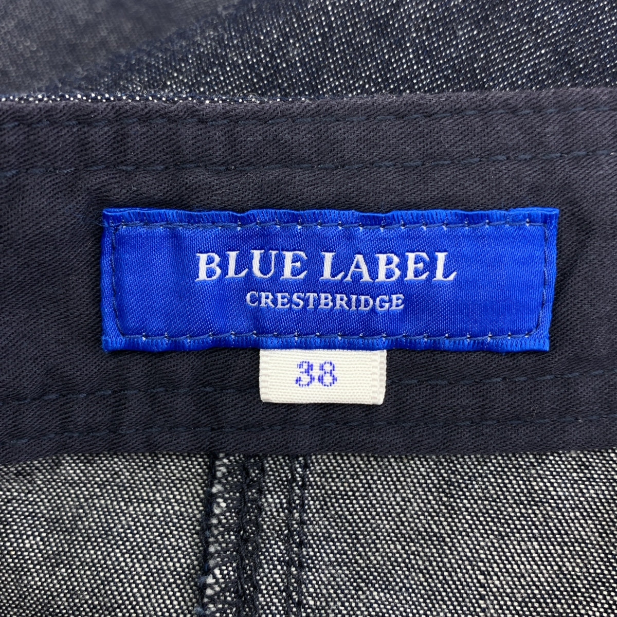 BURBERRY BLUE LABEL | Nova 格紋皮帶側拉鍊牛仔半身裙 | 尺寸 38 | 女款