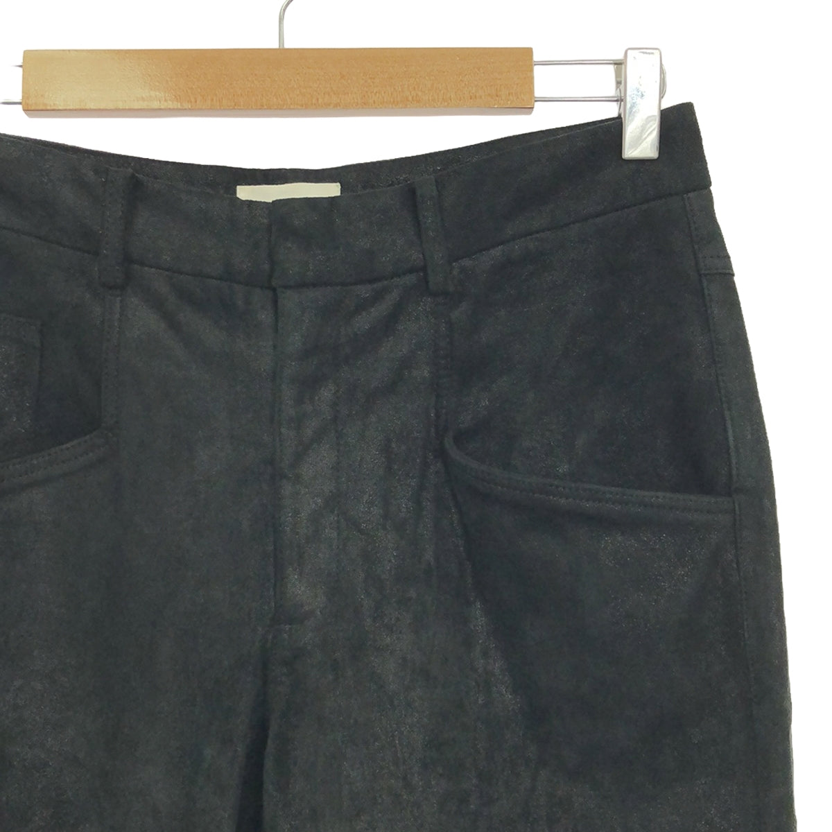 【美品】  HELMUT LANG / ヘルムートラング | レザー テーパードパンツ | 2 | ブラック | メンズ