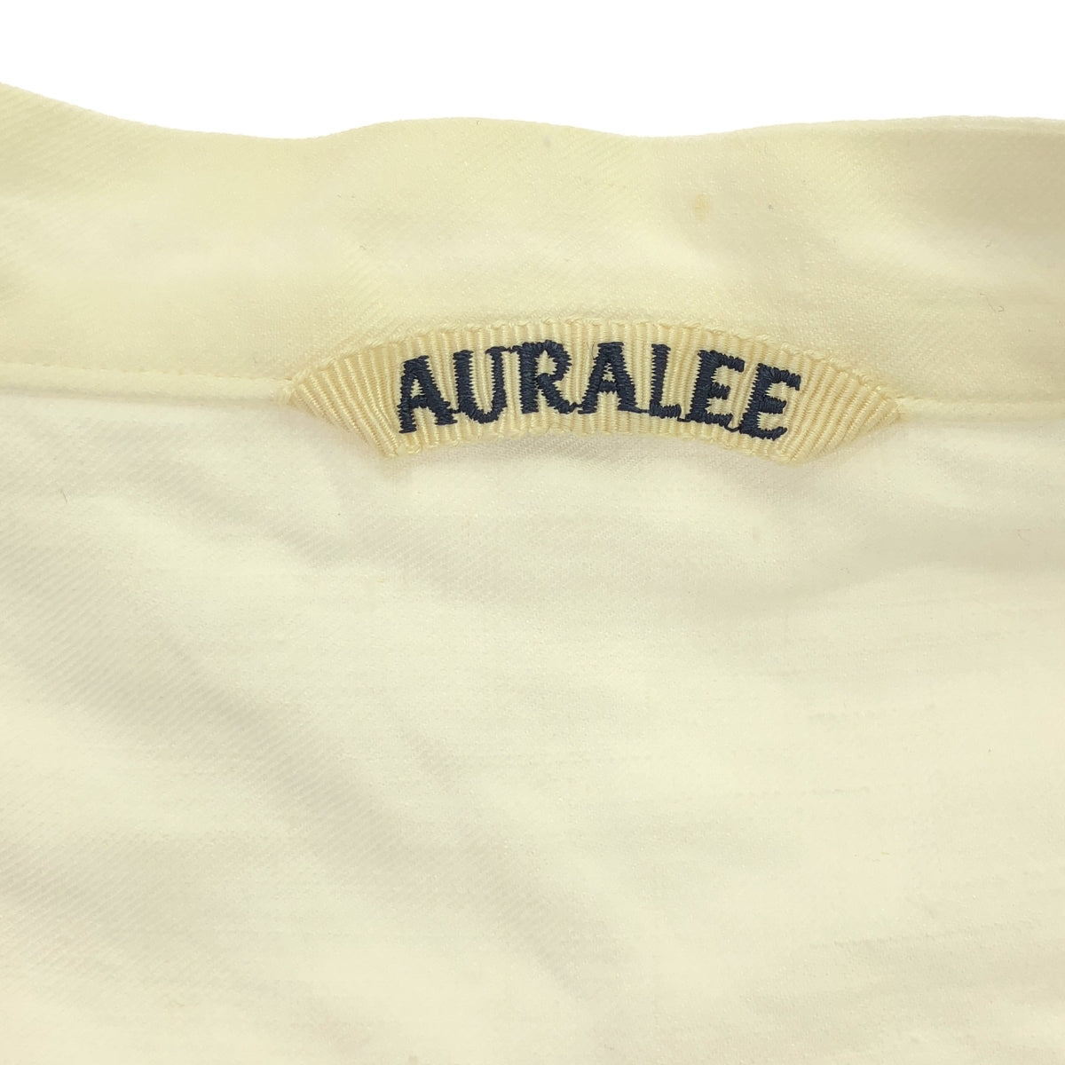 AURALEE | Linen gabardine band collar shirt | 1 | White | Women's