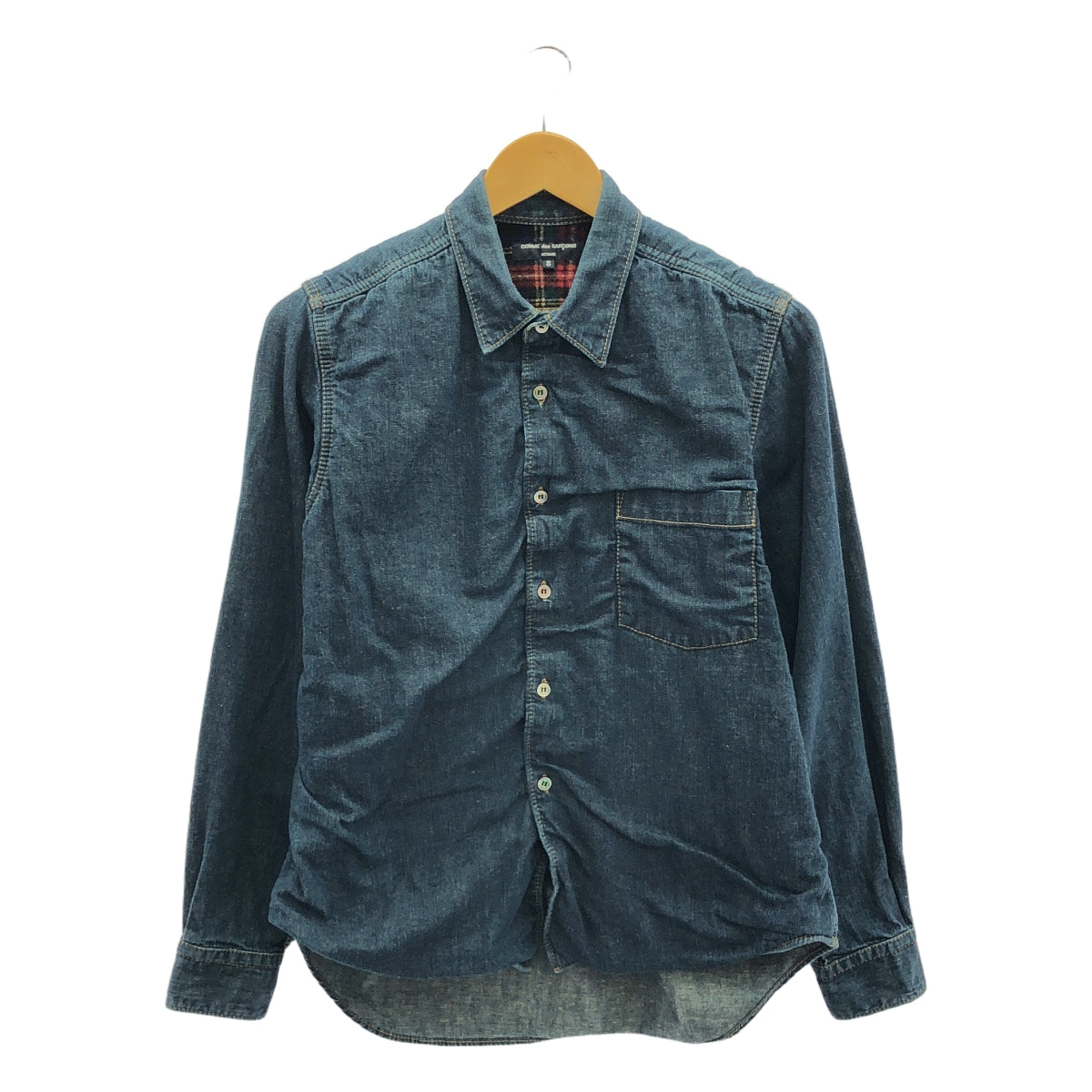 COMME des GARCONS HOMME / コムデギャルソンオム | 2006AW | レギュラーカラー デニムシャツ / 裏地切替タータンチェック | S | インディゴ | メンズ