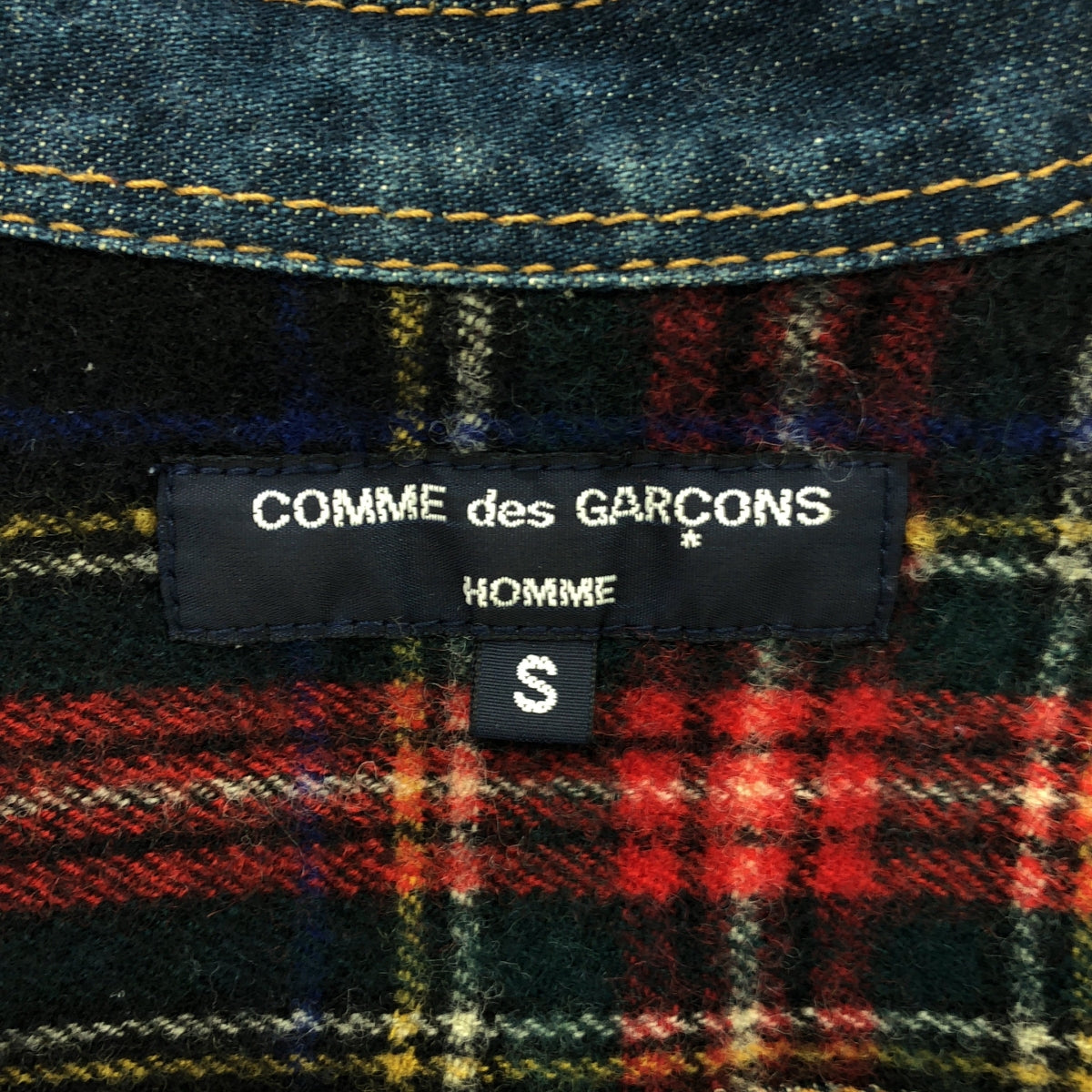 COMME des GARCONS 男士 | 2006秋冬 |常規領牛仔襯衫/格紋襯裡| S |靛藍|男士