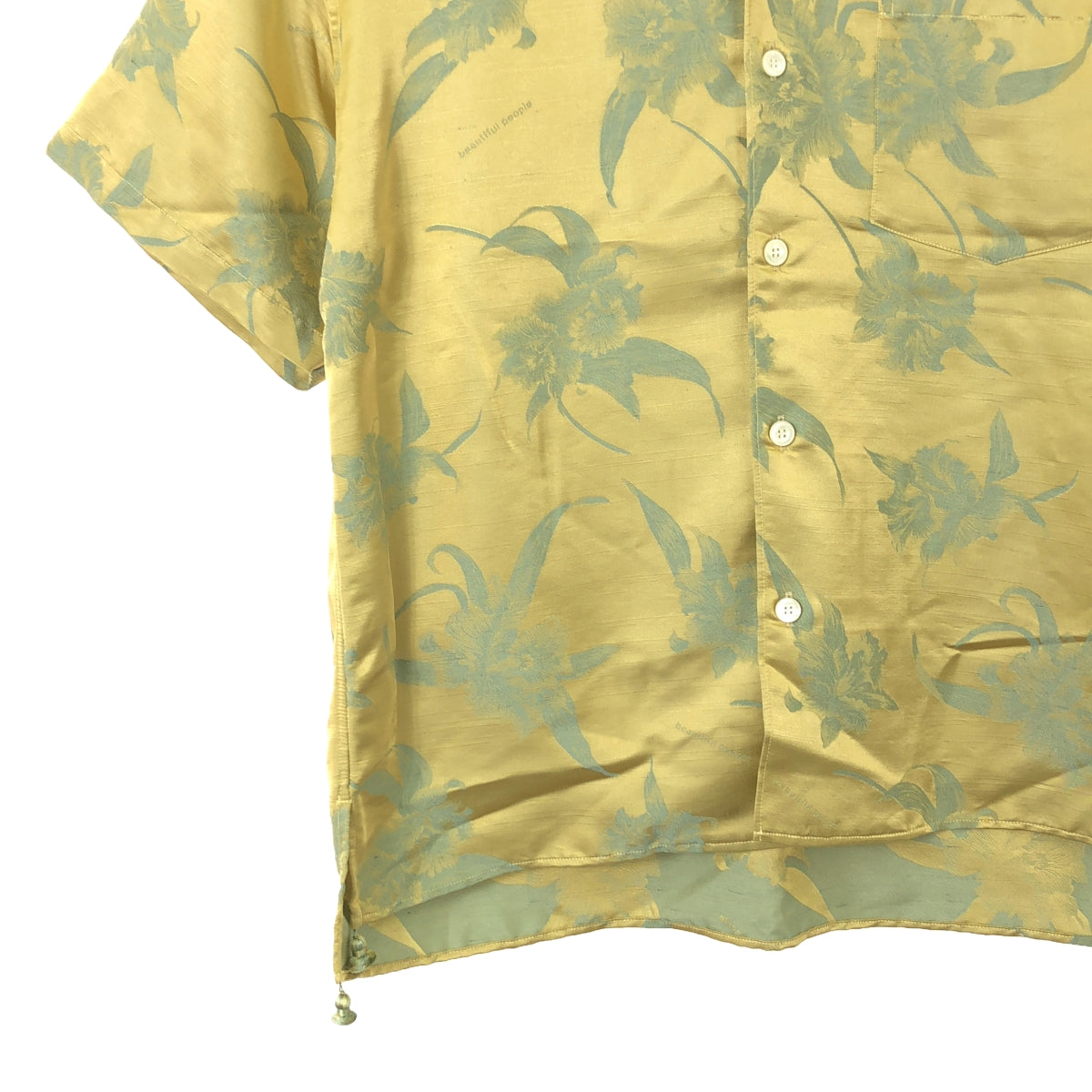 [New] Beautiful People | Aloha Jacquard Open-Necked Shirt | Unisex | Size 36 | Yellow | Women's